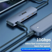 4 USB C HUB 10Gbps High Speed USB C Splitter for Laptops PC Accessories Tablet Phone Hard Drive USB Type-C 3.2 HUB