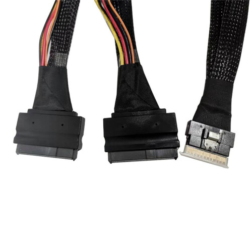 Hårddiskkabel SFF8654(8I) Slim SAS Till 2SFF8639 NVMe U.2 Hårddiskkabel Multifunktionella Hårddisktillbehör 2