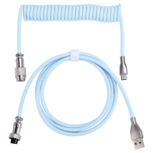 USB-C-Spiralkabel für Tastaturen, Geflochtenes Kabel für Mechanische Tastaturen mit Abnehmbarem Fliegerkabel Aus Metall, 1,5 M, USB-C auf USB-A C