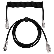 Cavo per Tastiera USB C A Spirale Cavo per Tastiera Meccanica Intrecciato con Cavo In Metallo Staccabile 1,5 M USB-C A USB-A A