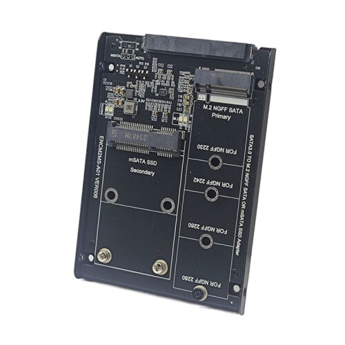 M.2 NGFF&MSATA to SATA3.0 6Gbps 2.5In Adapter Card SSD Case Enclosure with Socket Support M.2  SSD MSATA SSD 1