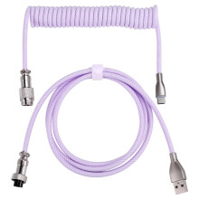 USB C Coiled Keyboard Cable Braided Mechanical Keyboard Cable with Detachable Metal Cord 1.5M USB-C to USB-A F