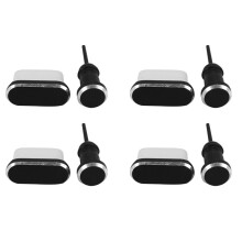 4X Ensemble de Bouchons Anti-Poussiere en Aluminium USB C Port de Charge de Type C 3,5 mm Prise de Casque de Telephone Portable Accessoires pour