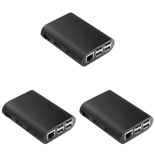 3X Case für Raspberry Pi 3 Model B, Pi 2 Model B und Pi B 4 Black