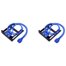 2X 2 USB 3.0 Front Panel Floppy Disk Bay 20 Pin USB3.0 Hub Expansion Cable Adapter Plastic Bracket for PC Desktop