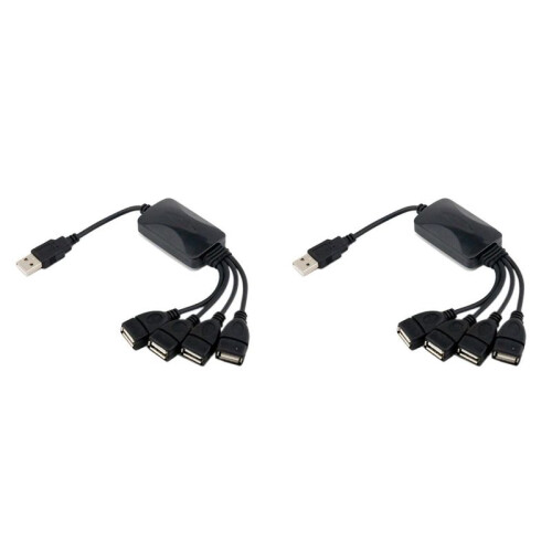 2X 1 Male to 4 Female USB HUB Splitter Extend Cable USB 2.0 Extension Data Cable Power Adapter Socket Converter