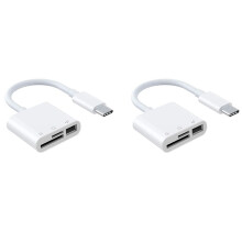 2X 3 in 1 Type C to USB TF Memory Card Reader OTG HUB USB C Micro- Card Reader Adapter for Pro