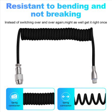 Cavo per Tastiera USB C A Spirale Cavo per Tastiera Meccanica Intrecciato con Cavo In Metallo Staccabile 1,5 M USB-C A USB-A A