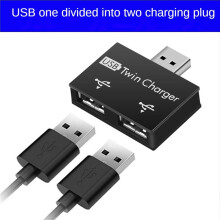 5X Portable USB Hub to 2 Port Charger Hub Adapter USB Splitter Dual USB Charging Extender for Phone Computer Black