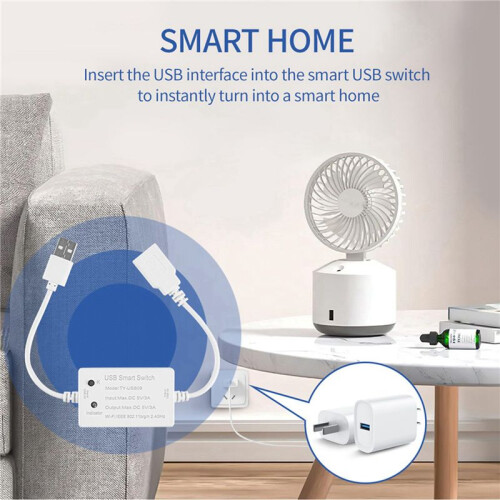 4X Tuya USB   WIFI Controller Universal Breaker Timer  Life per Dispositivi USB per Alexa  Home 2