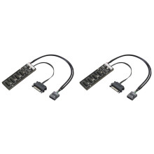 2X 9-Poliger USB-Header-Splitter mit -Stromkabel, Interne USB-Hub-Erweiterung, USB 2.0-Splitter-Anschluss für Motherboard