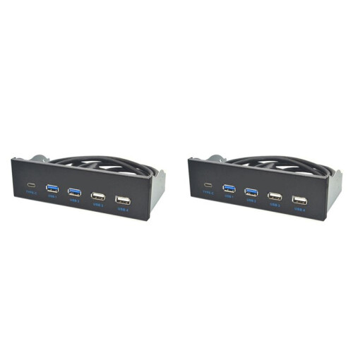2pcs 5.25 Inch Usb3.1 Gen2 Front Panel Usb Hub 2  Usb3.0+2  Usb2.0+1 Port Type-C with Type-E Connector