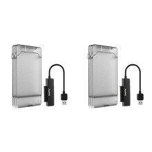 2X Maiwo K104 HDD SSD Enclosure USB 3.0 to 3.0 HDD Hard Drive Enclosure Support 2.5 Inch SSD Tool Free(Black)