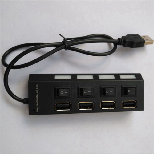 2X 4  USB Hub Splitter USB 2.0 Hub LED with 4 /OFF Switches for Tablet Laptop Computer Notebook 1