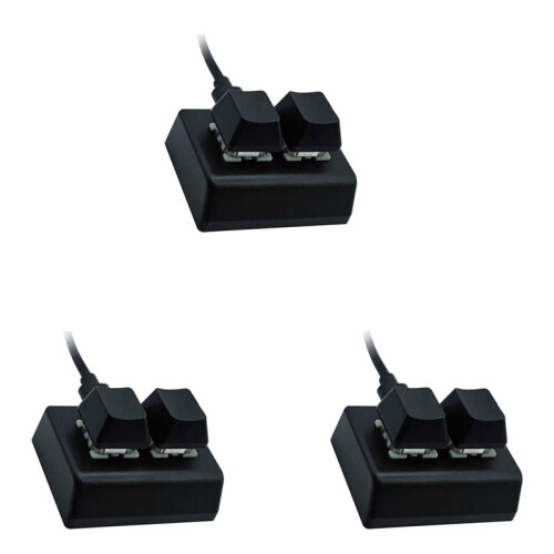 3X 2 Keys Macro Programming Keyboard RGB  Keyboard Gaming Drawing Red  Custom Keyboard OSU Gaming Keypad,Black