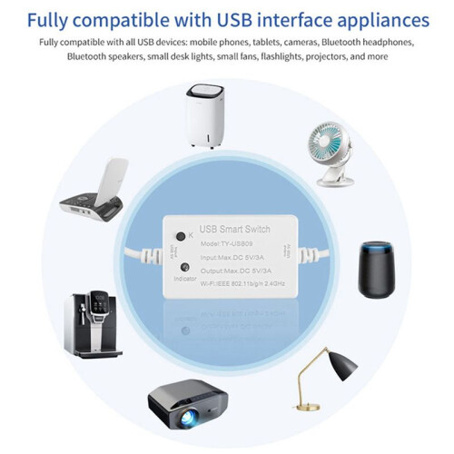 4X Tuya USB   WIFI Controller Universal Breaker Timer  Life per Dispositivi USB per Alexa  Home 1