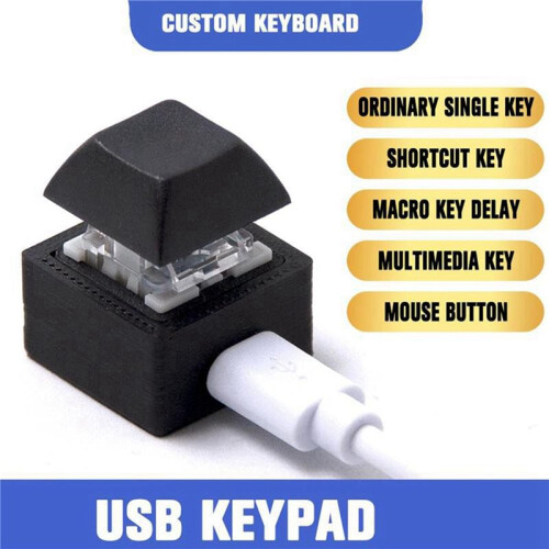 2X Keyboard Macro Keypad RGB DIY Customize Shortcut Keyboard Gaming Mechanical Programmable Keyboard Red  2Keys 1