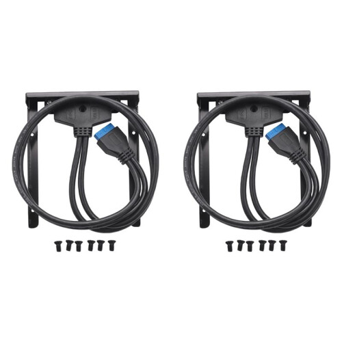 2X USB 3.0 Front Panel Hub 2 Port Expansion Bay 20 Pin to USB3.0 Bracket Cable for Computer PC