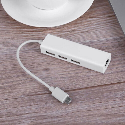 2X USB-C USB 3.1 Type C to USB RJ45 Ethernet Lan Adapter Hub Cable for  PC 2