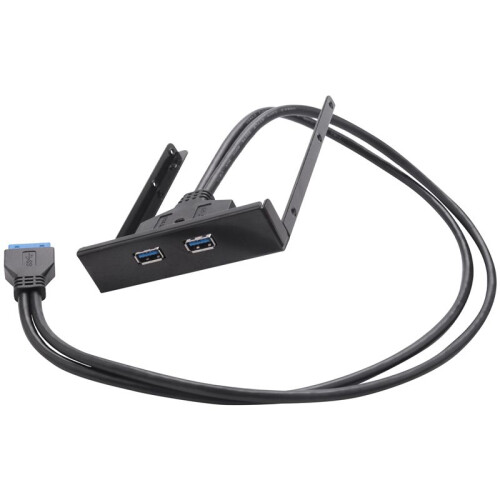 2X USB 3.0 Front Panel Hub 2 Port Expansion Bay 20 Pin to USB3.0 Bracket Cable for Computer PC 2