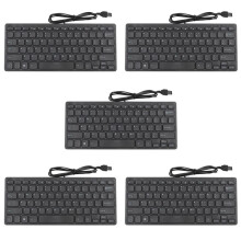 5X Draht Tastatur Ultraduenne Leise Kleine Grösse 78 Tasten  Multimedia Usb Tastatur Fuer Laptop Pc