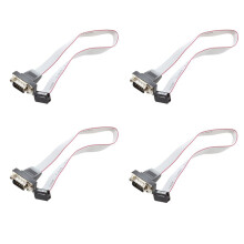 4X DB9 RS232 to 10 Pin Ribbon Cable Connector Adapter