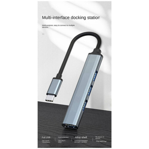2X 4  USB Hub Splitter Multi Hub Type C to USB 3.0 Adapter USB Several  Power Adapter 2