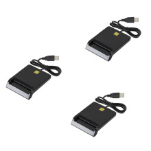 3X Lector de Tarjeta Inteligente PortáTil Universal para Tarjeta Bancaria ID de Tarjeta de Impuestos CAC DNIE ATM IC Lector de Tarjeta SIM para