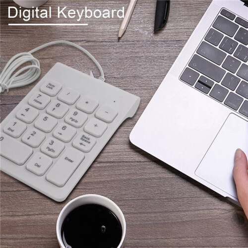 3X  USB Wired Numeric Keypad Numpad 18 Keys Digital Keyboard for Accounting Teller Laptop Windows Android (White) 1