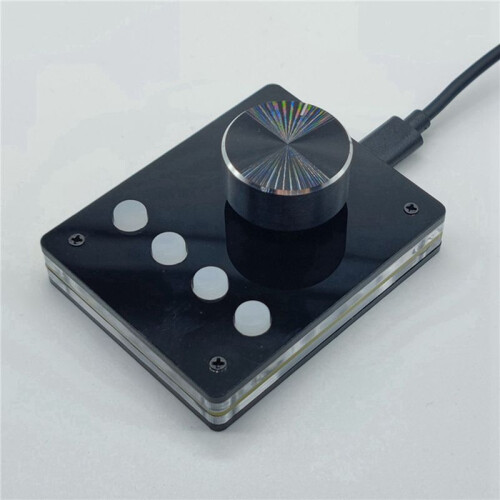 2X Multimedia Programmable Keyboard USB Knob Custom Keyboard  Macro Keyboard Volume Controller (Small White Button) 1