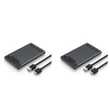2X Estuche de Disco Duro Gris Transparente para Caja Dura Caja de Disco Duro de 2,5 Pulgadas una USB 3.0 Tipo-C 3.1 Estuche de Disco Duro Externo