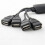 2X 1 Hane Till 4  USB HUB Splitter FöRläNg Kabel USB 2.0 FöRläNgningsdatakabel StröMadapter Socket Converter 6