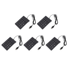 5X USB Wired Numeric Keypad Numpad 18 Keys Digital Keyboard for Accounting Teller Laptop Windows Android (Black)