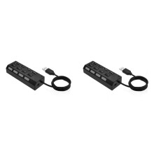 2X USB4 Port 2 Splitter with HUB 4-Hole Independent HUB USB2.0 Hub Multifunction