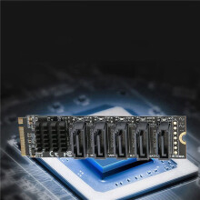 2X Tarjeta Adaptadora M.2 una Sata3.0 M.2 PCIE 16Gbps 6G ExtensióN de Disco Duro de 5 Puertos Tarjeta Convertidora de Disco Duro Chip JMB585