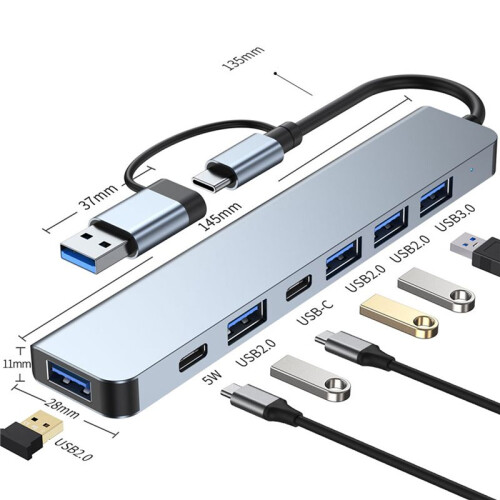 2X Multiport USB Hub 3.0 Multi USB Splitter 4 USB C Port 3.0 2.0  for PC Laptop Computer Hub 2