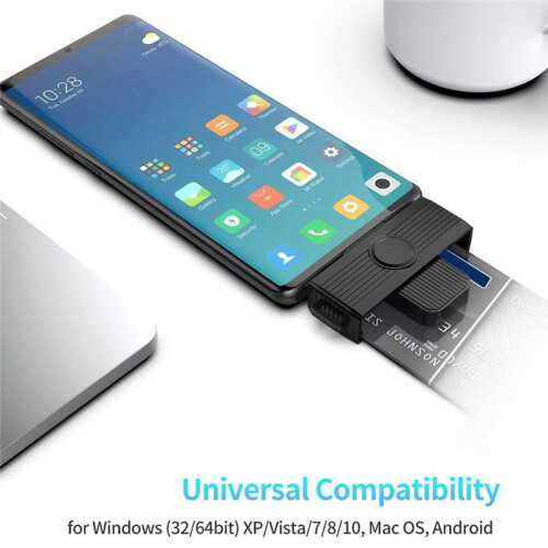 2X Type C  Card Reader  Card/SIM/ID/CAC Card  Card Reader Adapter for Android Phones PC Computer