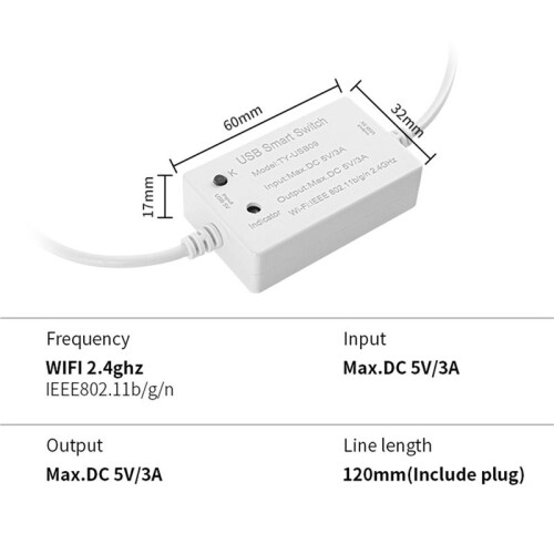 5X Tuya USB   WIFI Controller Universal Breaker Timer  Life für USB-GeräTe für Alexa  Home 2