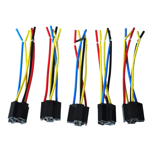 5 Pcs 5 Pin Wires Cable Relay Socket Harness Connector  12V for Car Auto