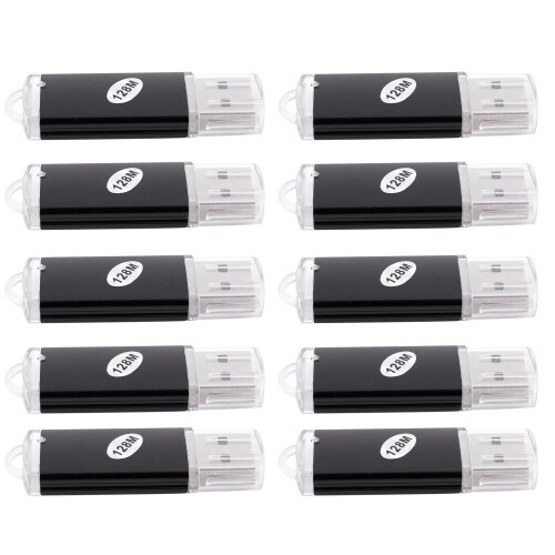 10x USB Stick 2.0 Speicherstick Flash Drive 128MB Geschenk Schwarz