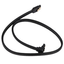 50CM 3.0 III SATA3 7pin Data Cable Right Angle 6Gb/s SSD Cables HDD Hard Disk Data Cord with Nylon Sleeved(Black)