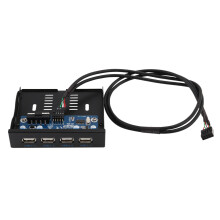 3.5 Inch Floppy Bay 4 USB 2.0 Hub USB2.0 Front Panel Expansion Adapter Connector Bracket With 9Pin Cable For Desktop
