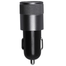 2.1 Ah Dual USB Blu-ray car charger Aluminum Alloy Car Charger 2.5 x 2.5 x 6cm