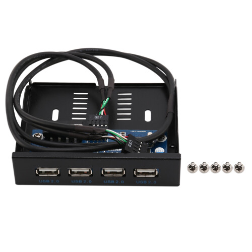 3.5 Inch Floppy Bay 4  USB 2.0 Hub USB2.0 Front Panel Expansion Adapter Connector Bracket With 9Pin Cable For Desktop 1