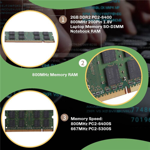 2GB DDR2 PC2-6400 800MHz 200Pin 1.8V Laptop Memory SO-DIMM Notebook RAM 2