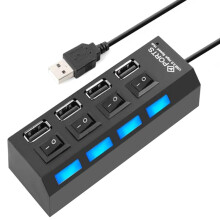 4 AnschlüSse USB Hub Splitter USB 2.0 Hub LED mit 4 ein / AUS Schaltern für Tablet Laptop Notebook