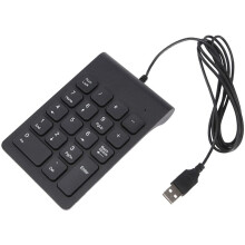 USB Wired Numeric Keypad Numpad 18 Keys Digital Keyboard for Accounting Teller Laptop Windows Android Notebook Tablets PC (Black)