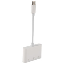 3-In-1 Type C Naar USB TF-Geheugenkaartlezer OTG HUB USB C Micro--Kaartlezeradapter voor Pro