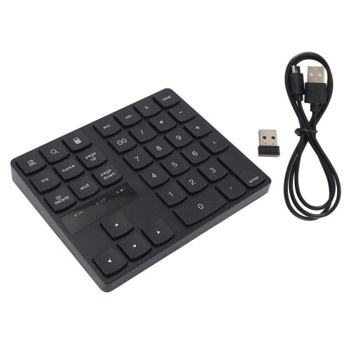 2.4G Wireless Numeric Keypad, Rechargeable Number Pad Keyboard with 35 Keys for PC/Laptop//