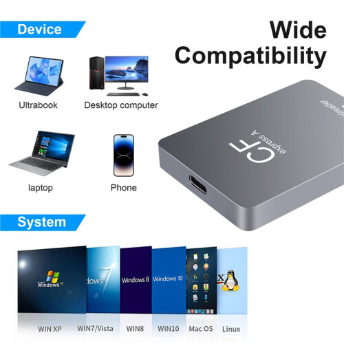 CFexpress Type a Card Reader USB3.1 Gen2 Adapter 10Gbps for Windows XP with Cable for SLR 1